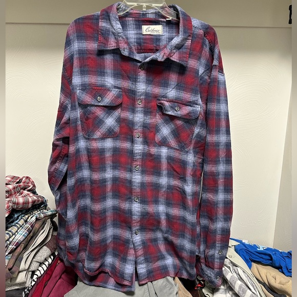 Chaps Other - California Shirt Co 1976 Men's Red and Blue Plaid Button Down Shirt